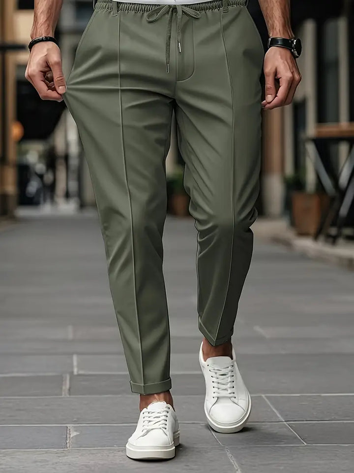 Crawford - Casual Slim-Fit Trousers With Elastic Waist