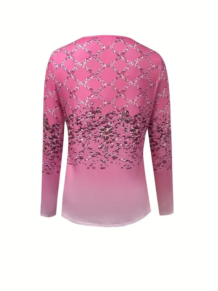 Karita - Casual V-Neck And Long Sleeve Blouse