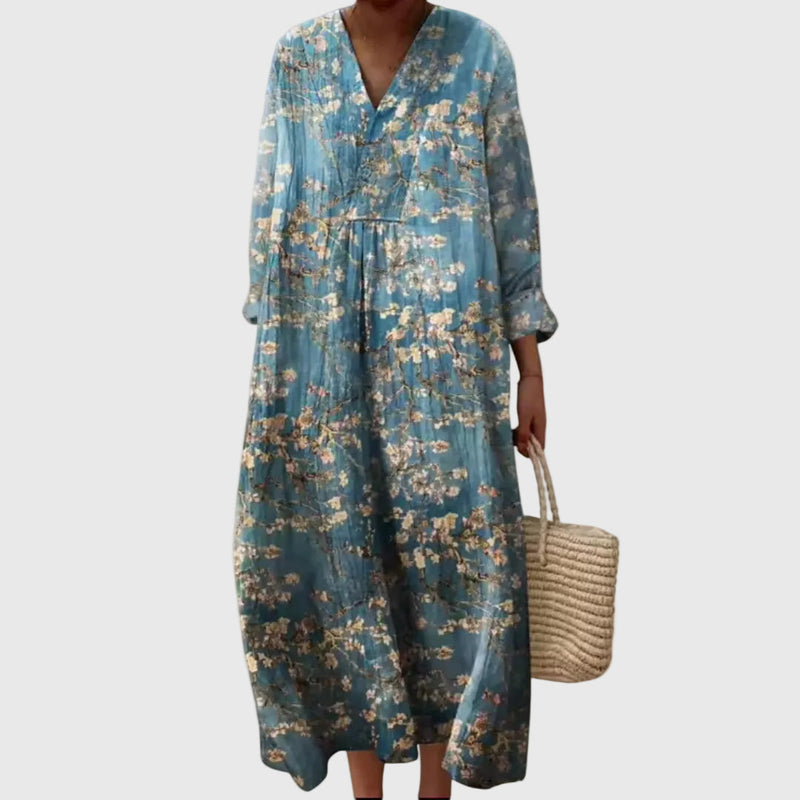 Elyana - Oversized V-Neck Midi Dress