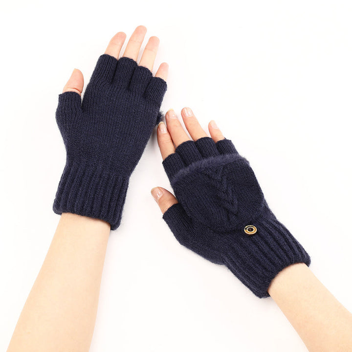 GloveGleam - Knitted Fingerless Flip Gloves