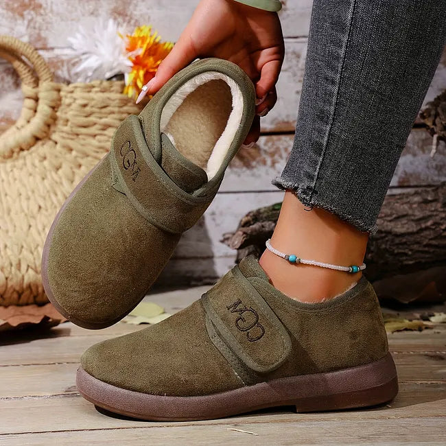 Althilana - Faux Fur Shoes With Adjustable Strap