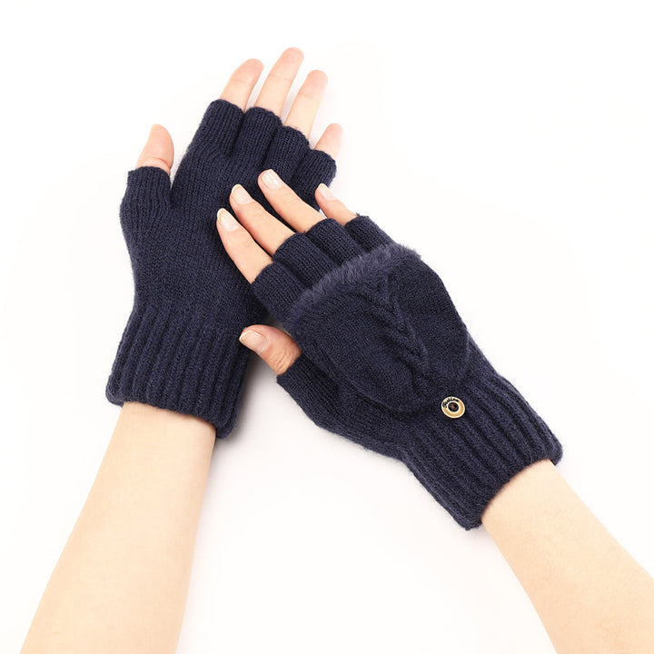 GloveGleam - Knitted Fingerless Flip Gloves