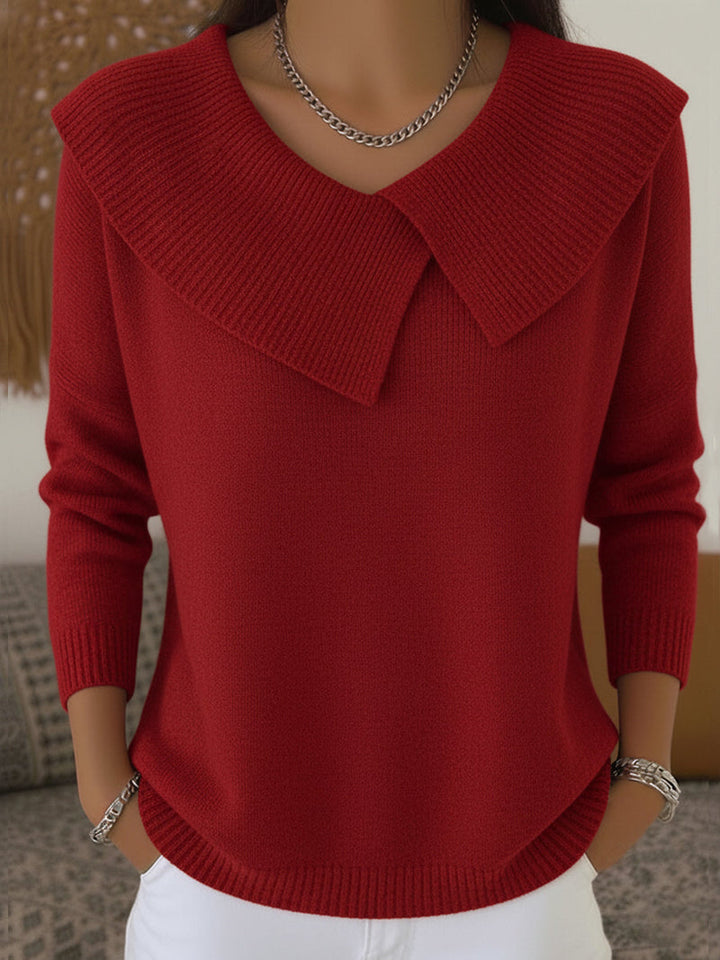 Jitka - Knitted Sweater with Sailor Style Collar