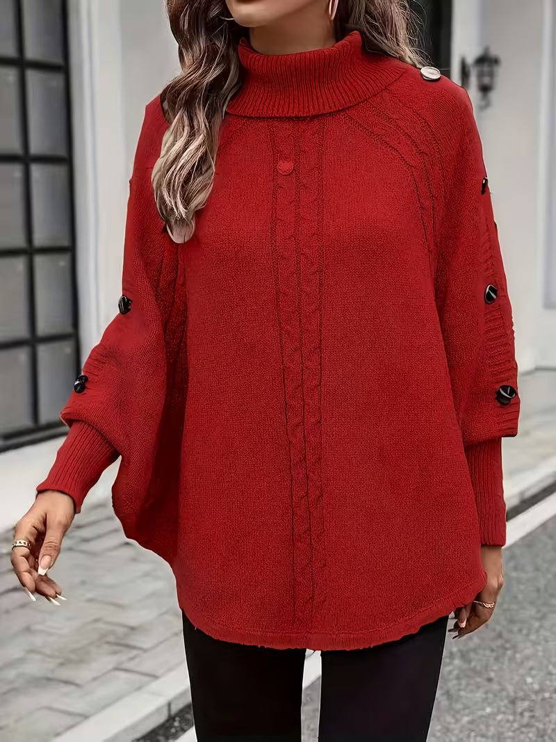 Lolana - High-Neck Sweater With Twisted Style
