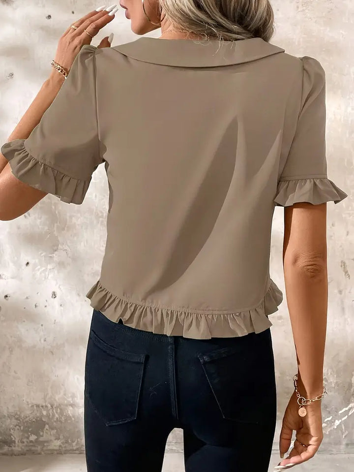Foteini - Elegant Short Sleeve Blouse