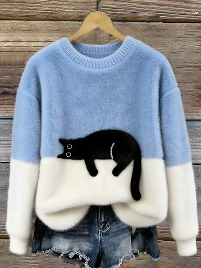 Zaidia – Cozy Knitted Sweater with Cute Cat