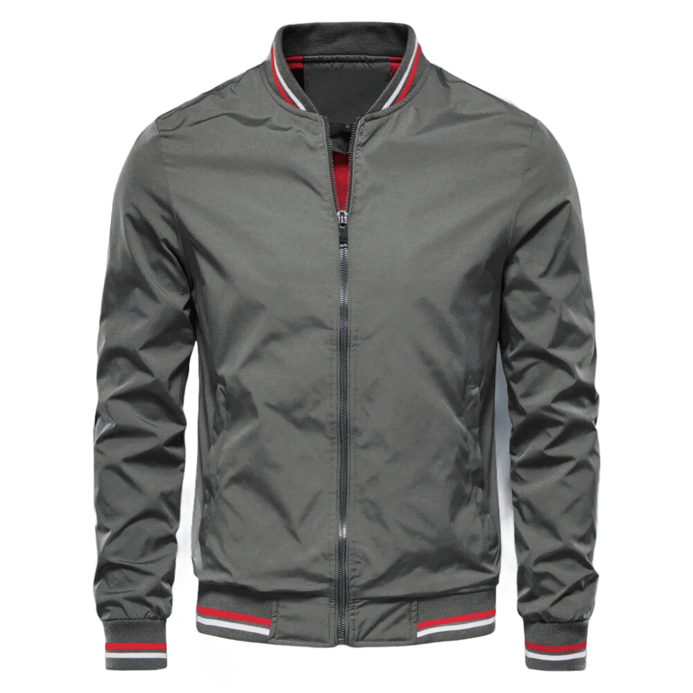 Noam - Classic Striped Trim Bomber Jacket
