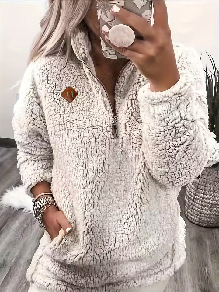 Humera - Elegant Long Sleeve Zip Up Jacket
