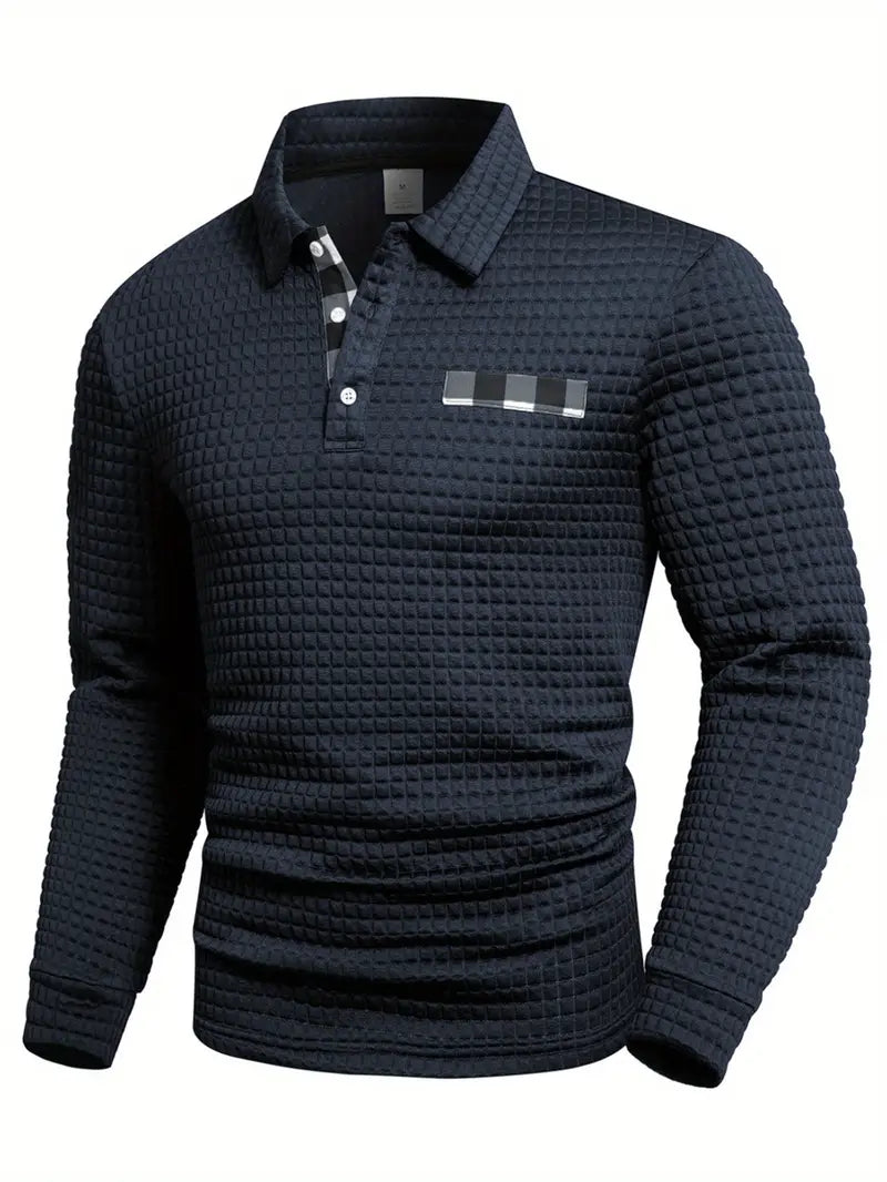 Hughes - Casual Thick Knit Button-Up Shirt