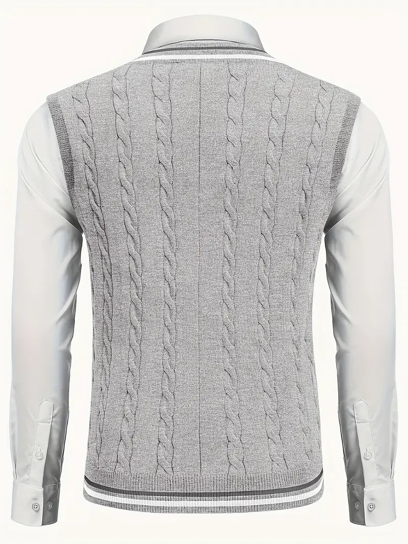 Duane - Sleeveless V Neck Knitted Sweater