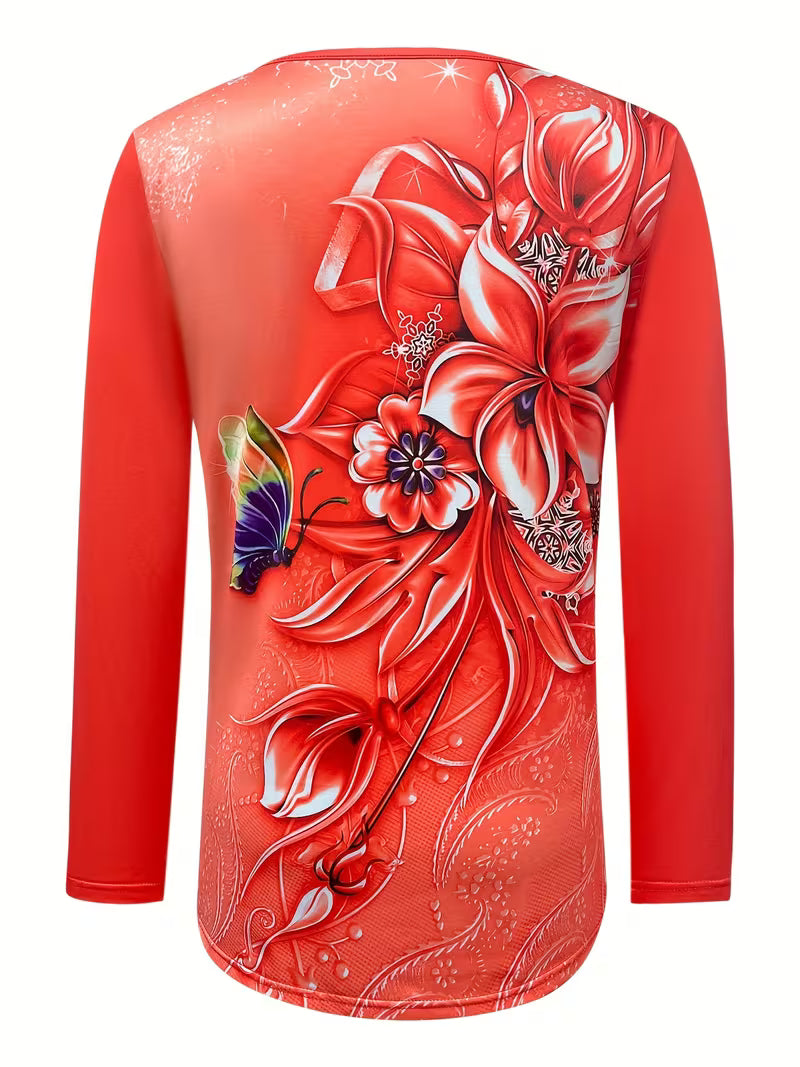 Ljiljana - Fashionable Floral Print Top