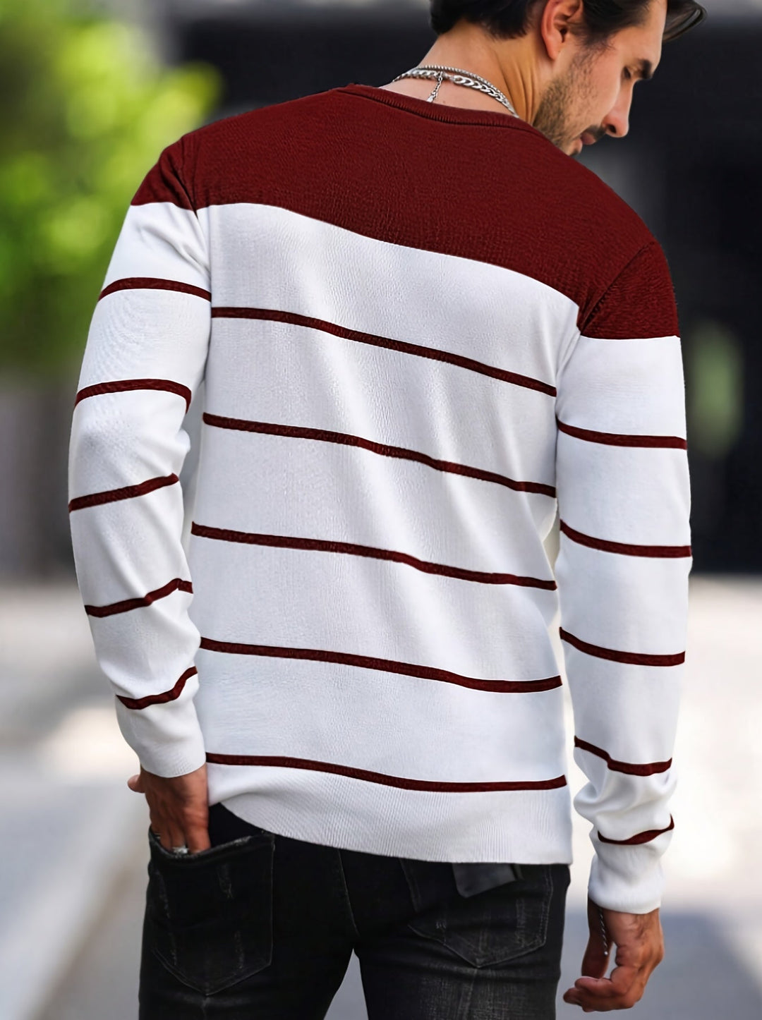Valinat - Casual Striped Sweater With Long Sleeve