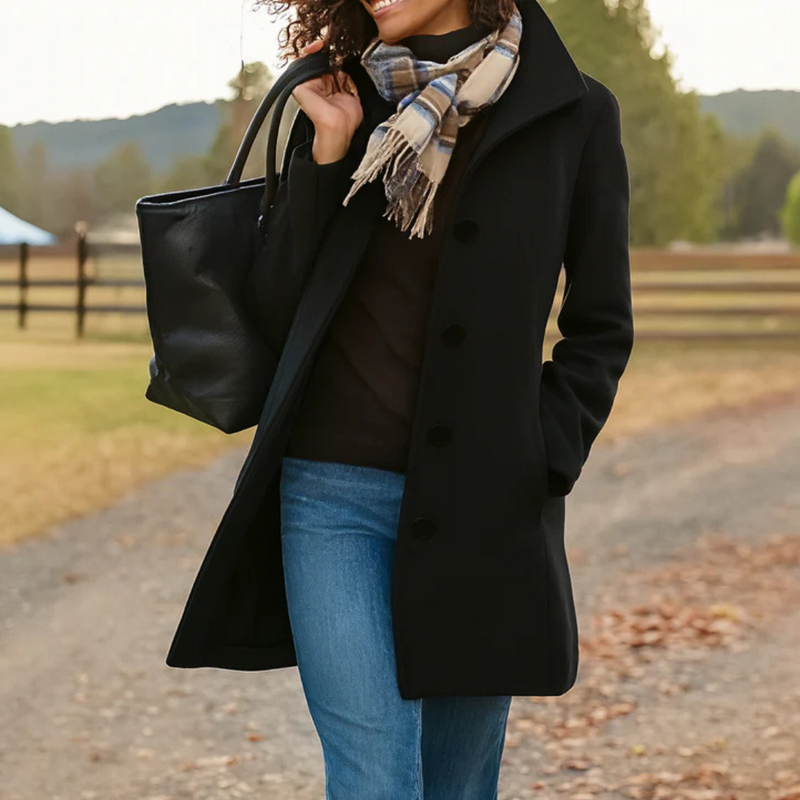 Quendra - Long Sleeve Button Up Coat