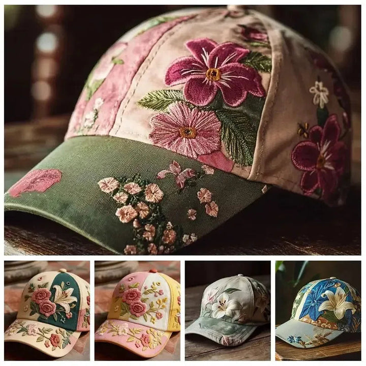 Virinia - Embroidered Floral Cap