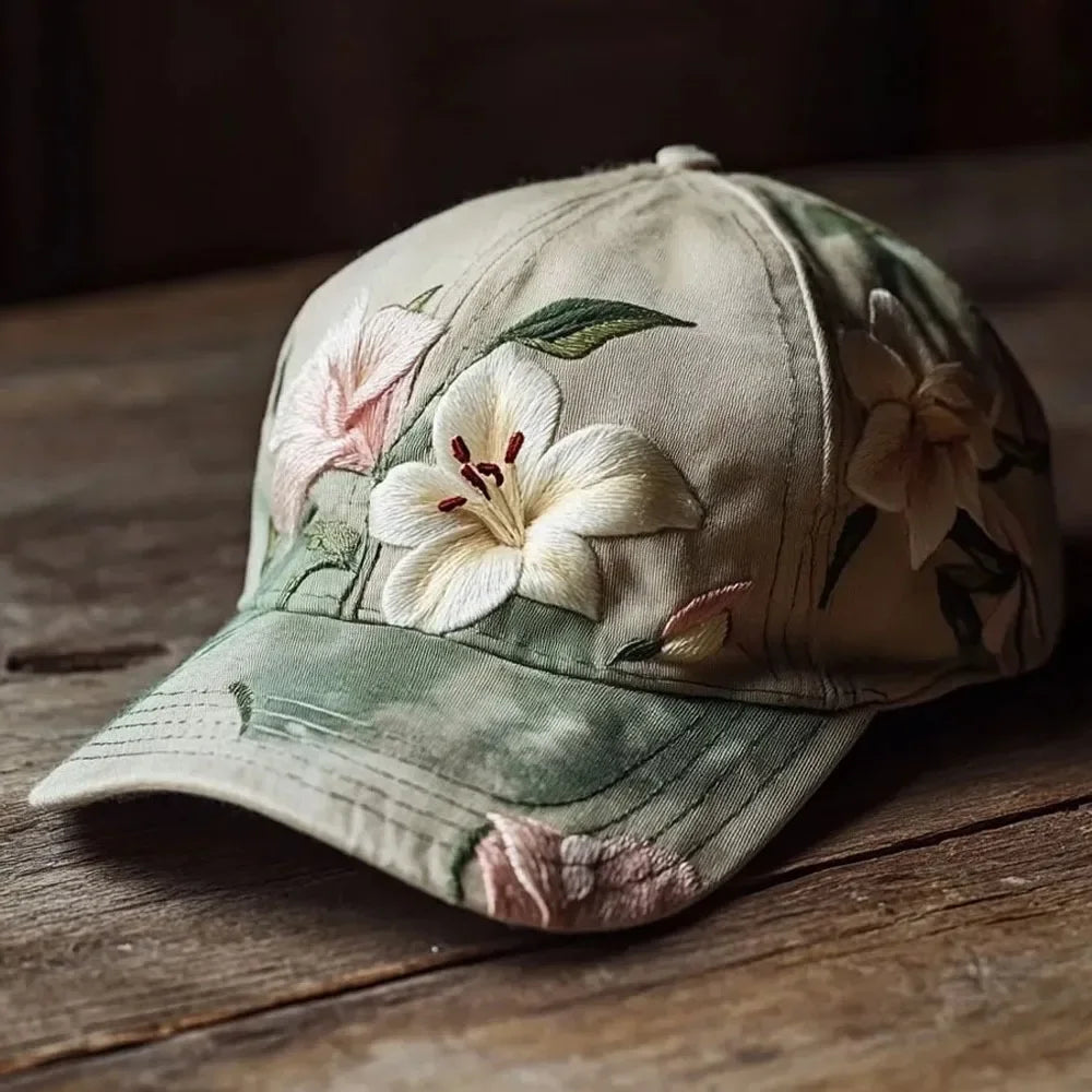 Virinia - Embroidered Floral Cap