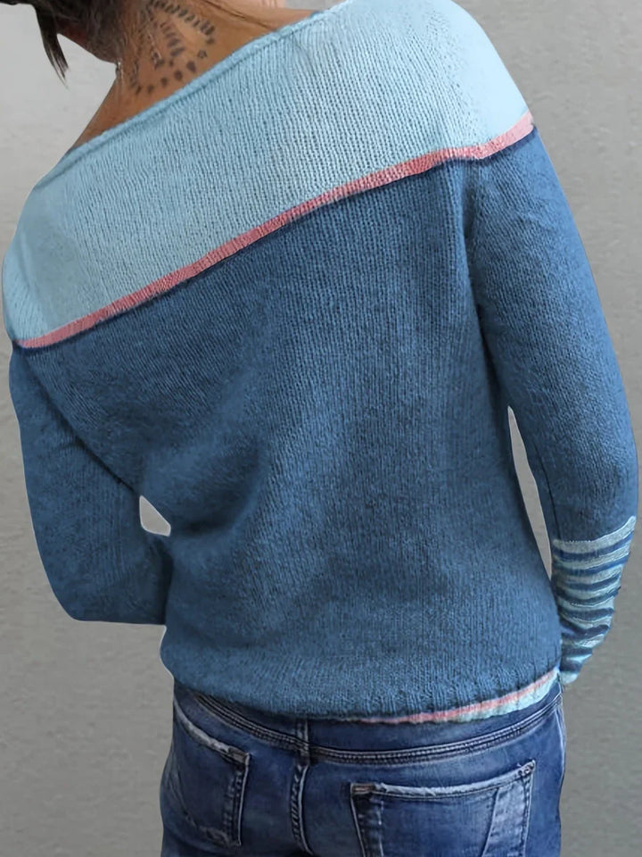 Talithia – Striped Knitted Long Sleeve Sweater