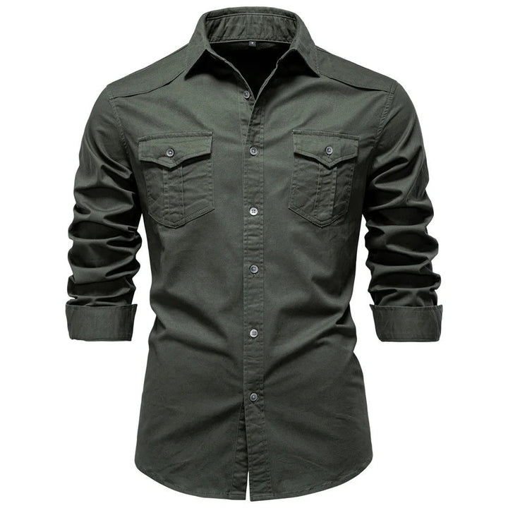 Norbwaldmir - Long Sleeve Cotton Shirt