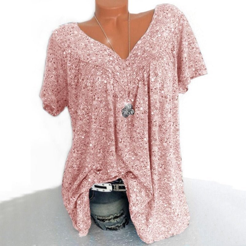 Sarita - Floral Print Short Sleeve Blouse