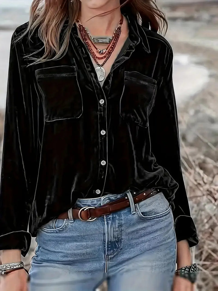 Geanie - Long Sleeve Shirt With Front Pockets