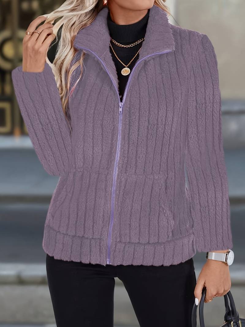 Zoharia - Stylish Long Sleeve Winter Jacket With Pocket