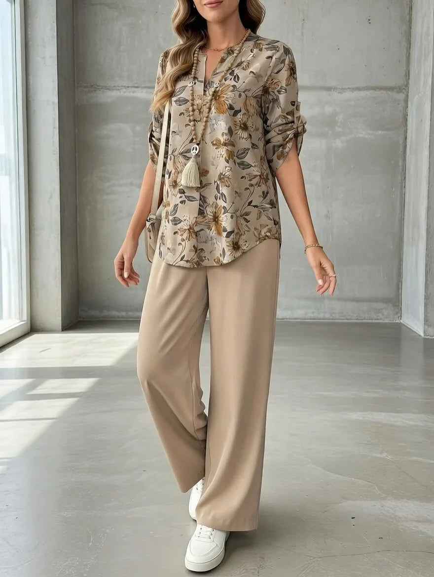 Kresimira - Elegant Floral Two-Piece Set