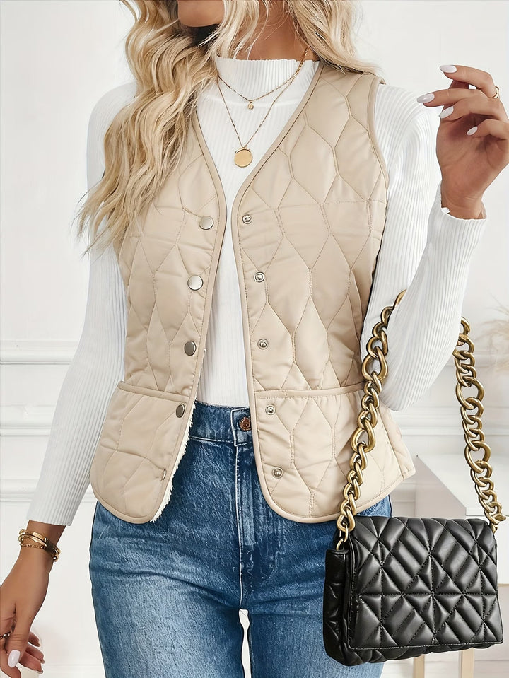 Seraora - Sleeveless Vest With Pockets