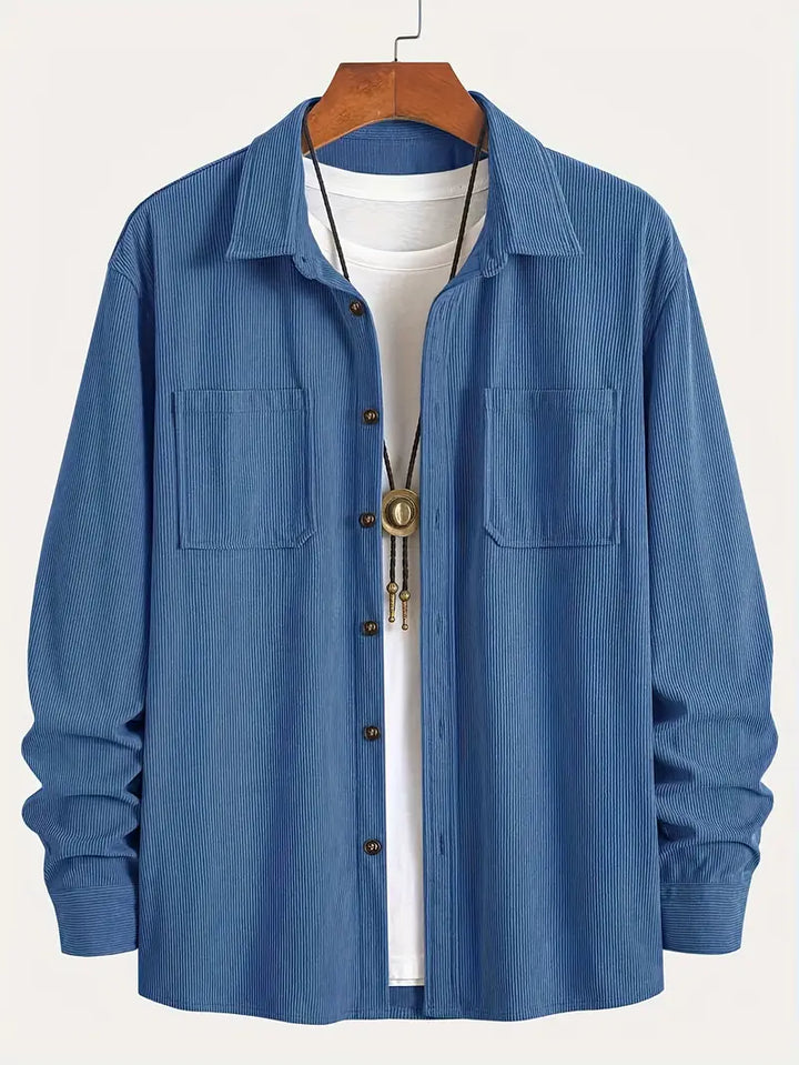 Rickey - Casual Corduroy Button-Up Shirt
