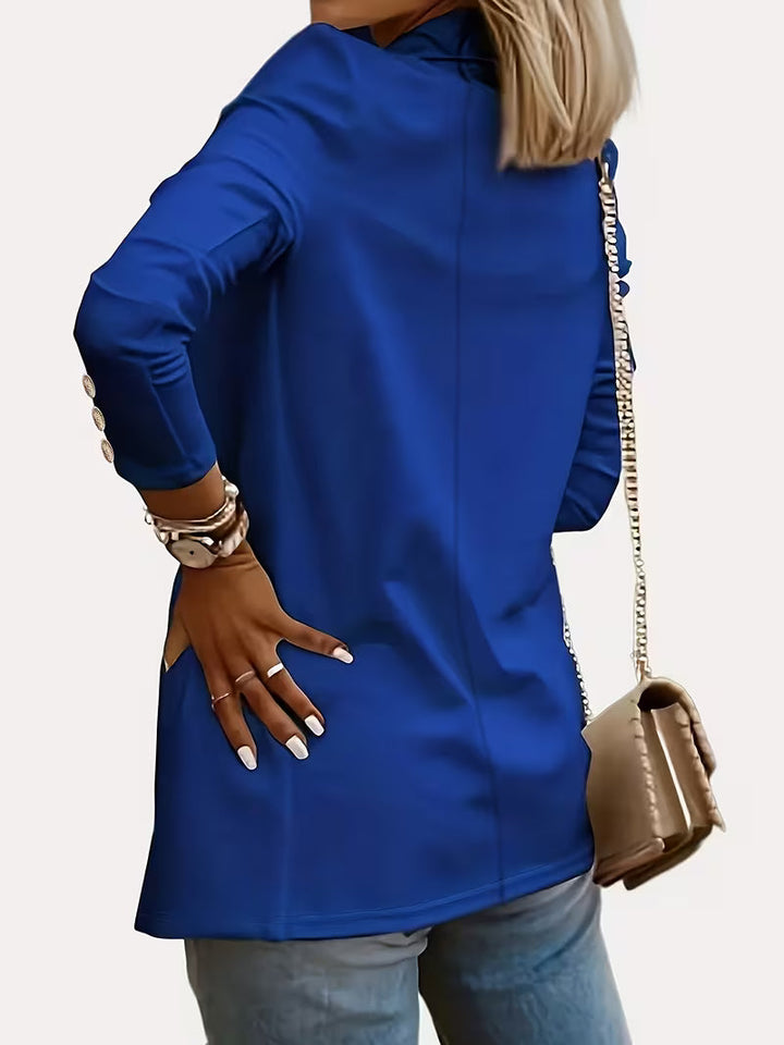 Tatjanita - Long sleeve Decorative Button Blazer