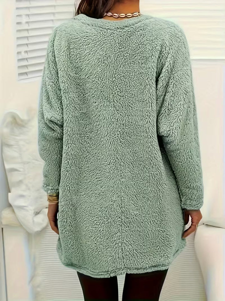 Samiora - Fleece Sweatshirt With Dandelion Print