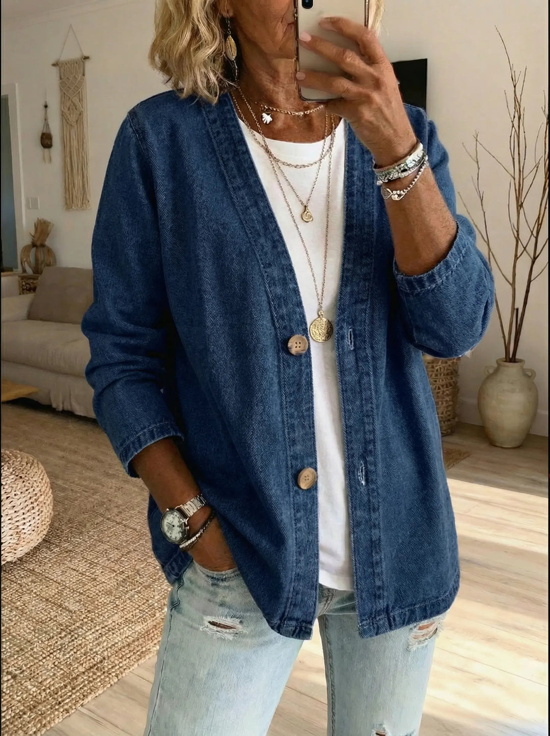 Helama - Casual Lightweight Denim Jacket