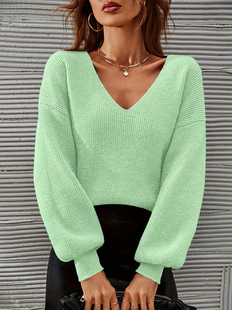 Irmelin - V-Neck Drop Shoulder Sweater