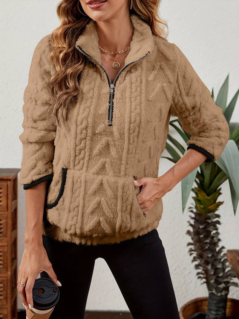 Naama - Half-Zip Stylish Sweater With Pocket