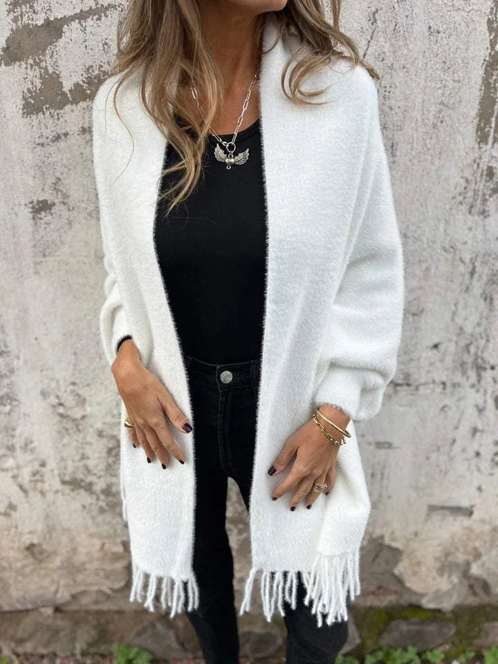 Ellyse - Long Sleeve Fringe Coat