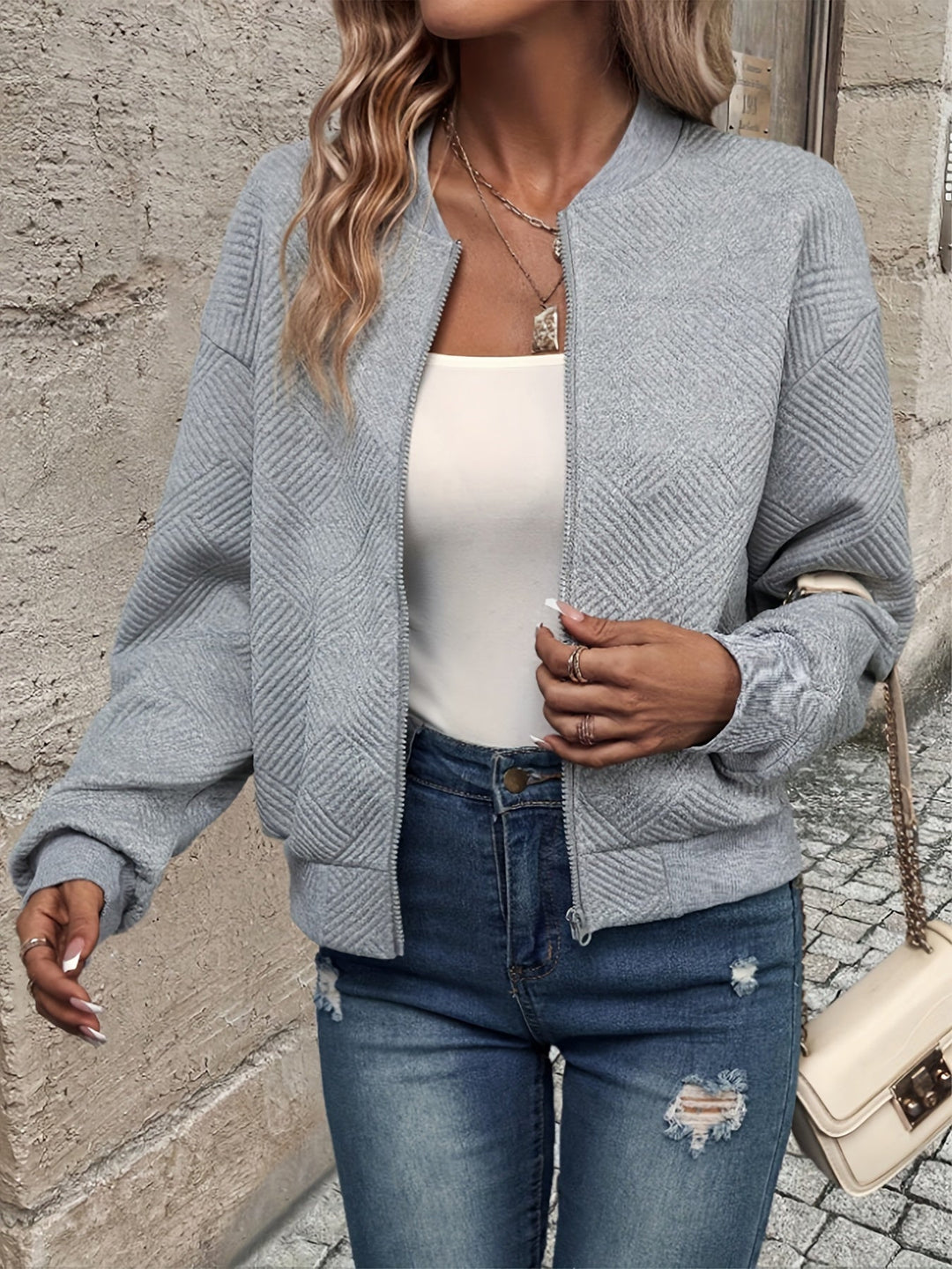 Jemma - Long Sleeve Jacket With Zip-Up