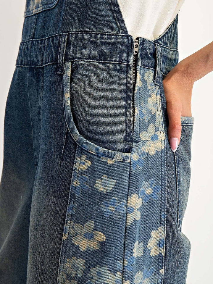 Yalita - Flower Denim Overalls