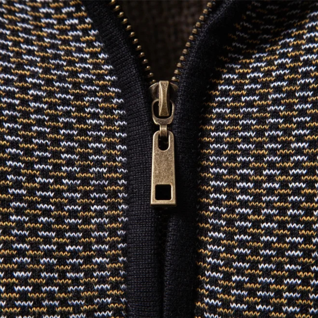 Yvesmund - Half-Zip Jacquard Knit Sweater