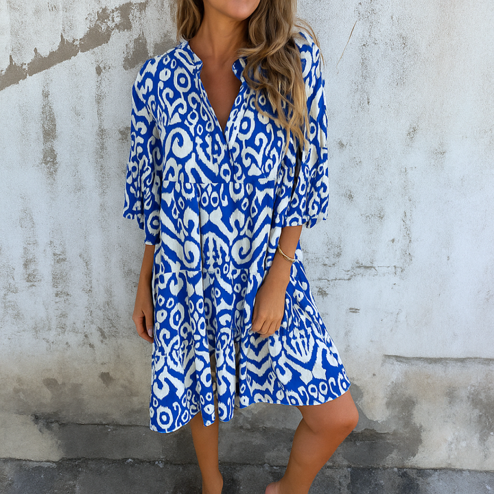 Shaffer - Elegant Dress With V-Neck
