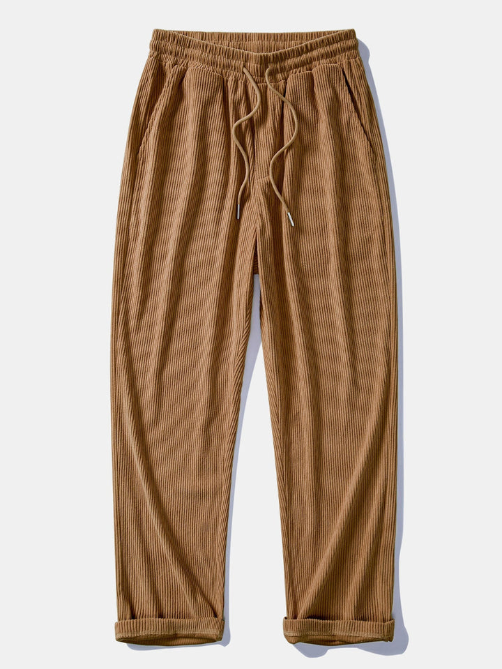 Herk - Corduroy Patchwork Hoodie And Pants Set