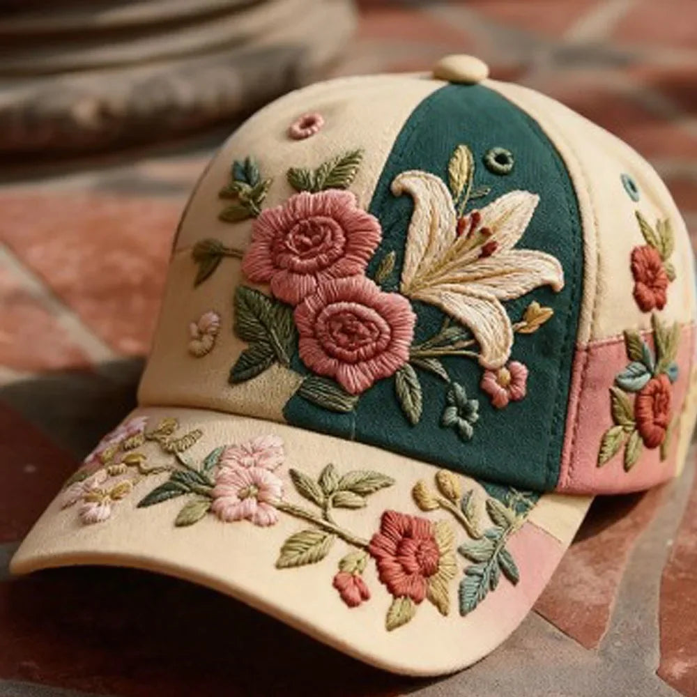 Virinia - Embroidered Floral Cap