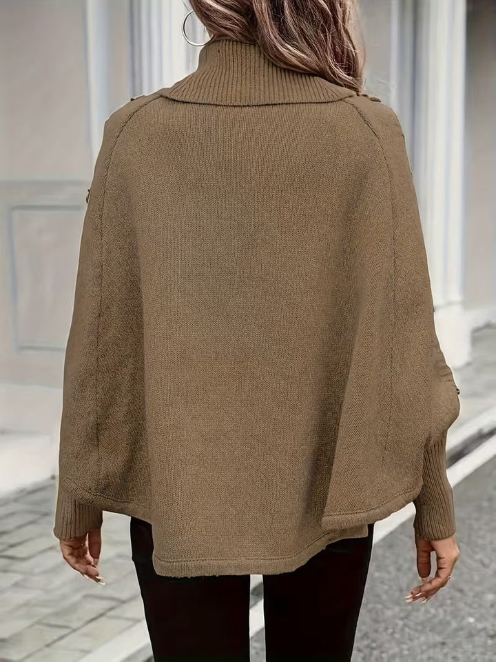 Lolana - High-Neck Sweater With Twisted Style