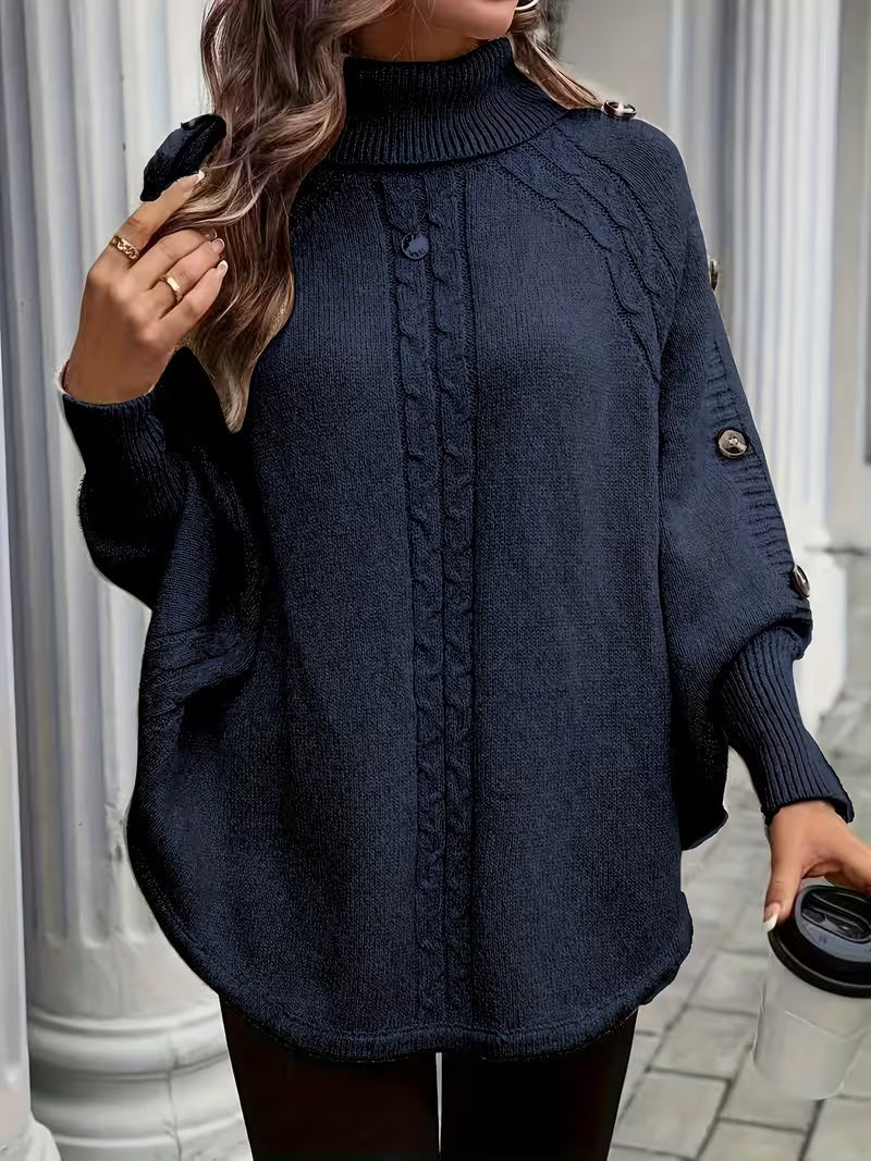 Lolana - High-Neck Sweater With Twisted Style