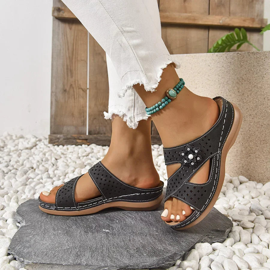 Kristine - Orthopedic Flower Casual Wedge Heel Sandals