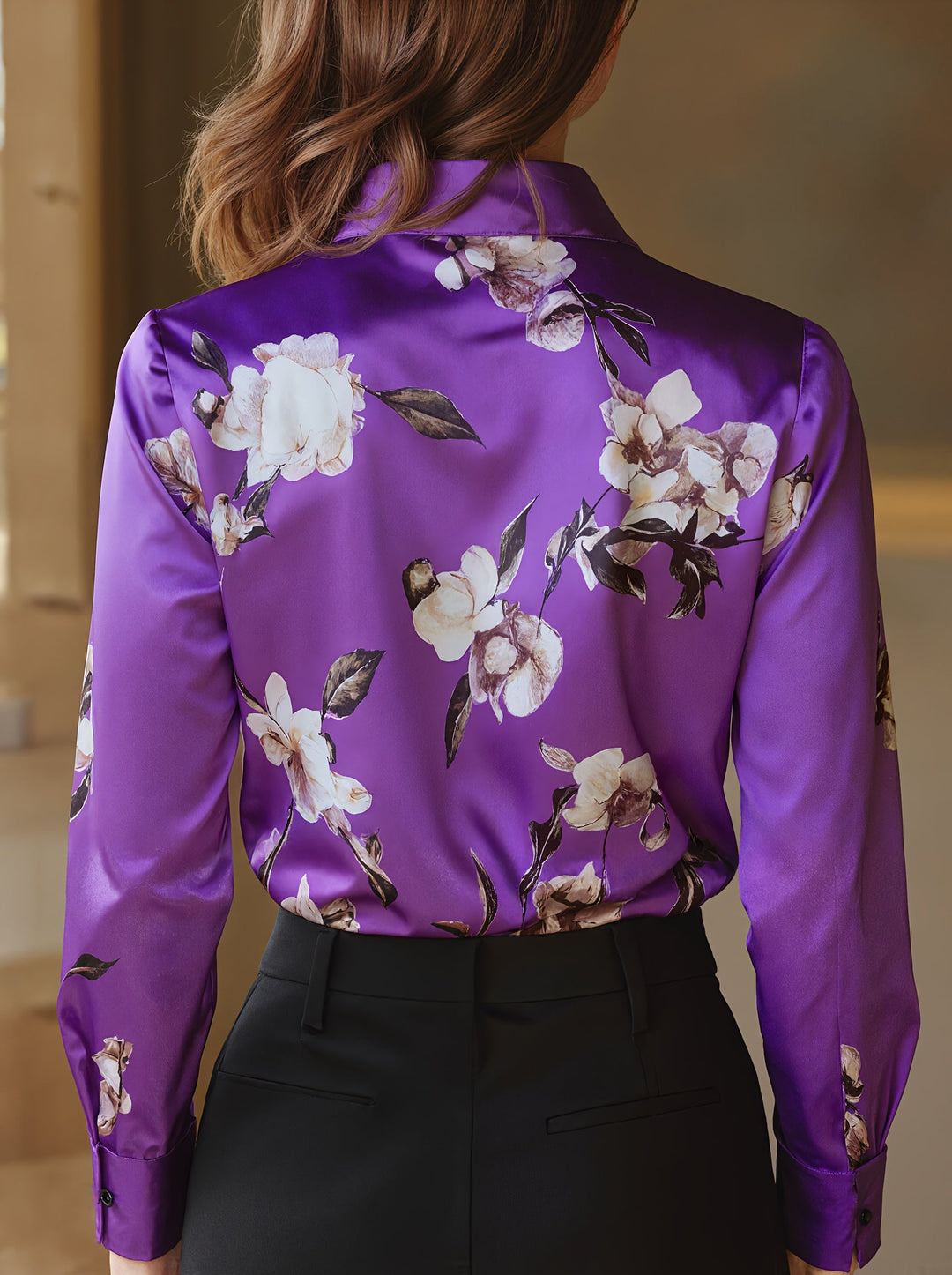 Majia - Elegant Long Sleeve Button Up Shirt