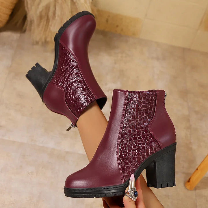 Noy - Leather Thick Heeled Shoes
