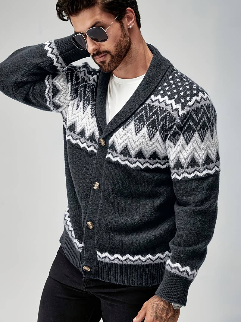 Elroy - Casual Geometric Pattern Sweater