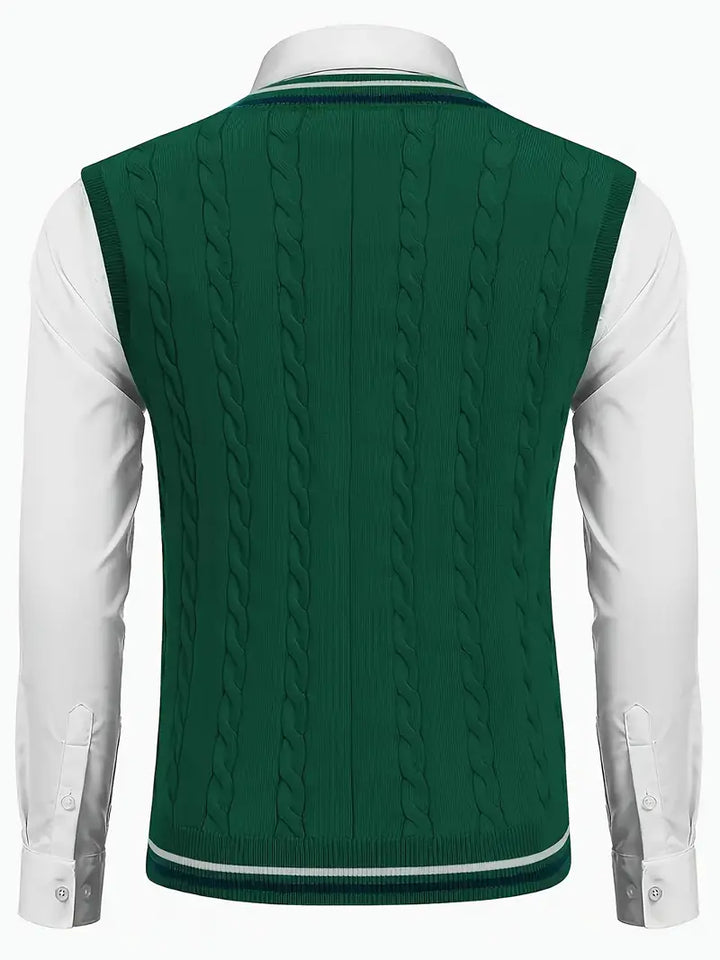 Duane - Sleeveless V Neck Knitted Sweater