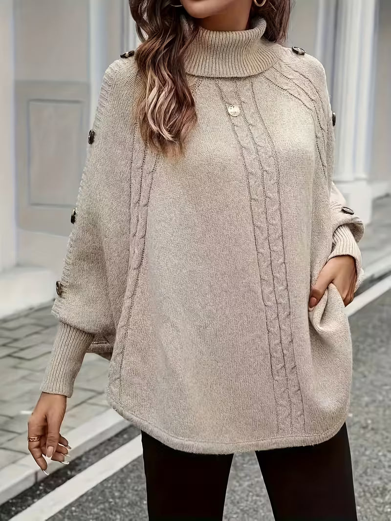 Lolana - High-Neck Sweater With Twisted Style