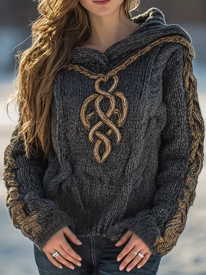 Cypriana - Elegant Knitted Sweater With Hood