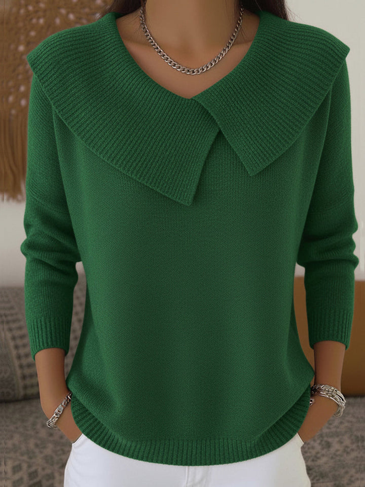 Jitka - Knitted Sweater with Sailor Style Collar