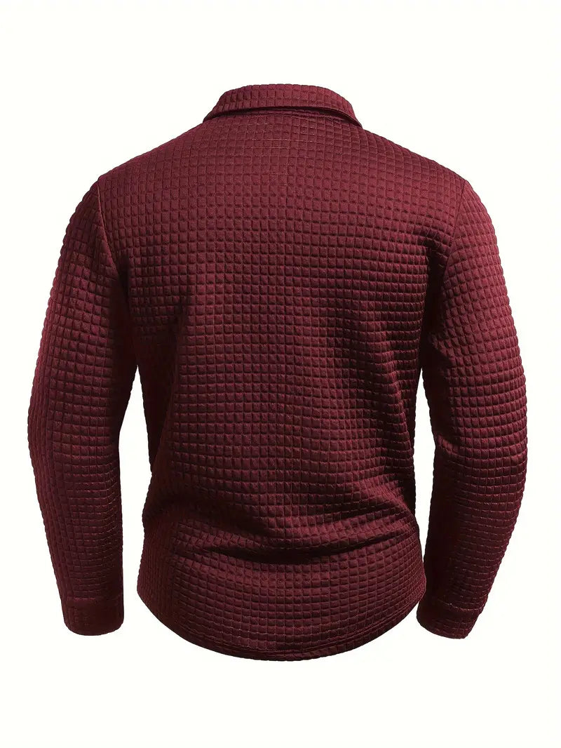 Hughes - Casual Thick Knit Button-Up Shirt